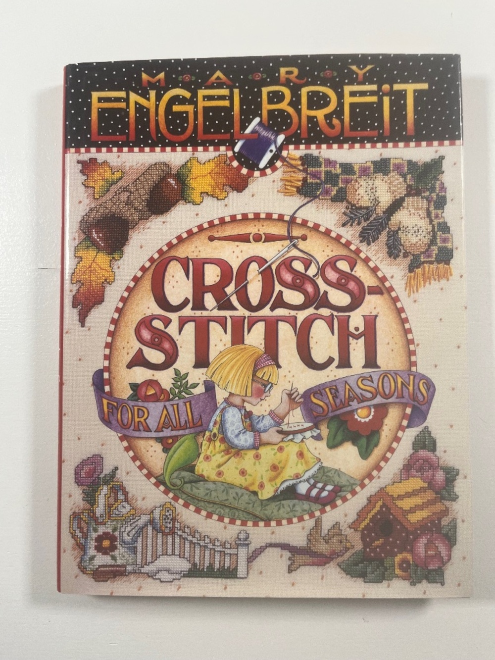 Vintage Mary Engelbreit Cross Stitch For All Seasons Pattern Book Hardcover